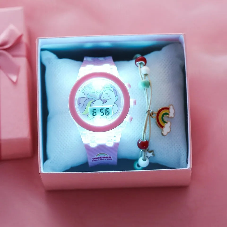 Kit montre et bracelet lumineux enfant