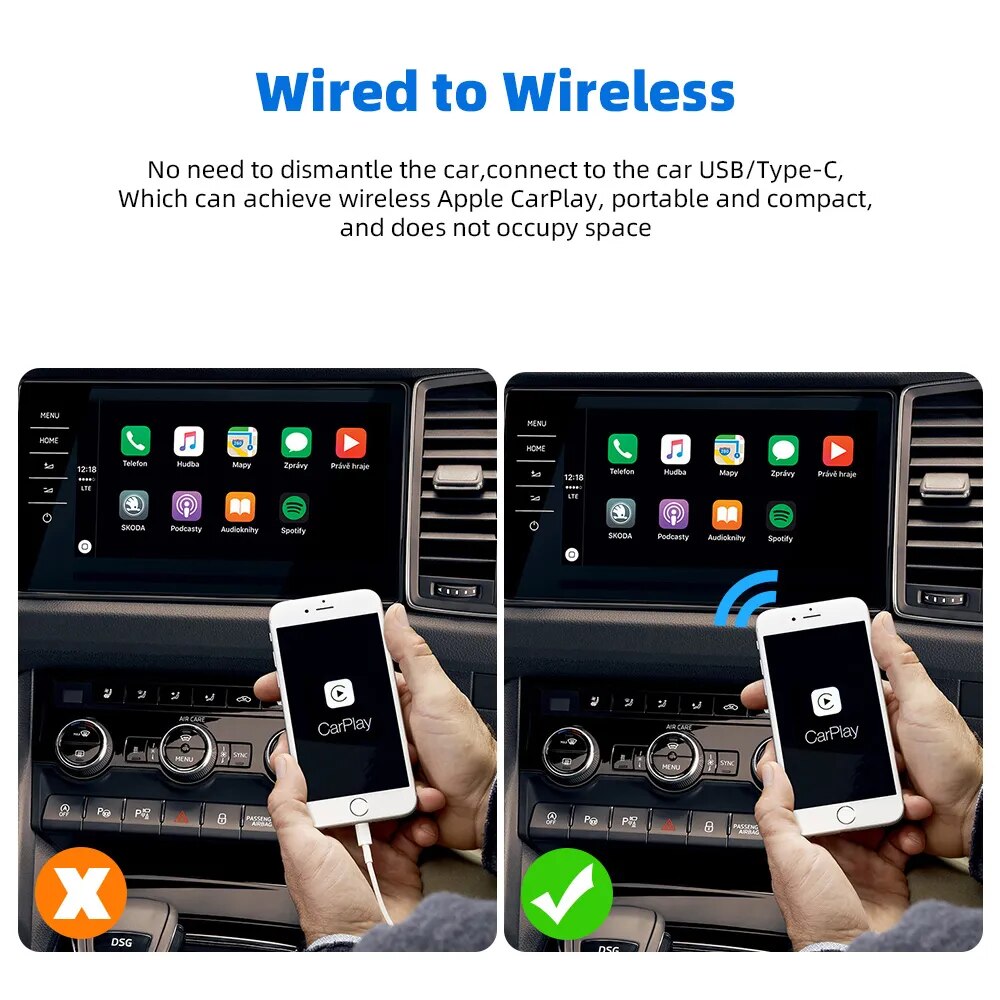 Mini activador Apenas carros disponham carpplay pre instalado radio
 CarPlay Box For Audi Mercedes Volvo Volkswagen Etc Wireless CarPlay Adapter Support Auto Connection Charging Siri IOS15