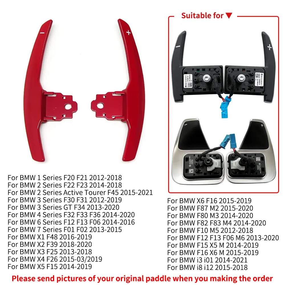 Extenções patilhas volante
BMW 1 2 3 4 Series F20 F21 F22 F23 F45 F30 F32 F33 F36 M Sport i3 i01 i8 i12