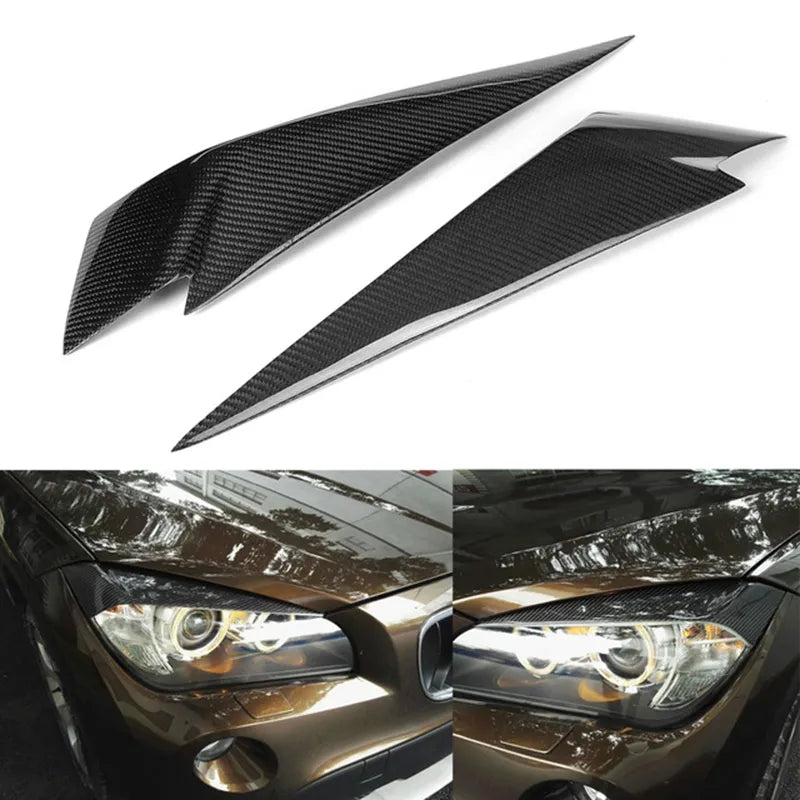 Pestanas  de Faróis BMW X1 E84 CARBONO AQUAPRINT

1Pair Carbon Fiber Headlight Eyebrows Cover Eyelids Trim For Bmw X1 E84 2009-2014