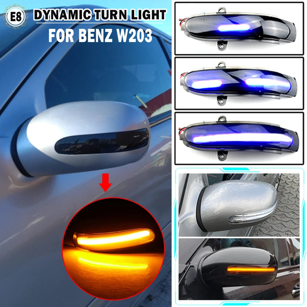 Piscas Dinamicos 2 Opçoes   Mercedes Benz C Class W203 S203 CL203 2001-2007

2piece LED Flowing Turn Signal Sequential Side Mirror Indicator Light For Mercedes Benz C Class W203 S203 CL203 2001-2007