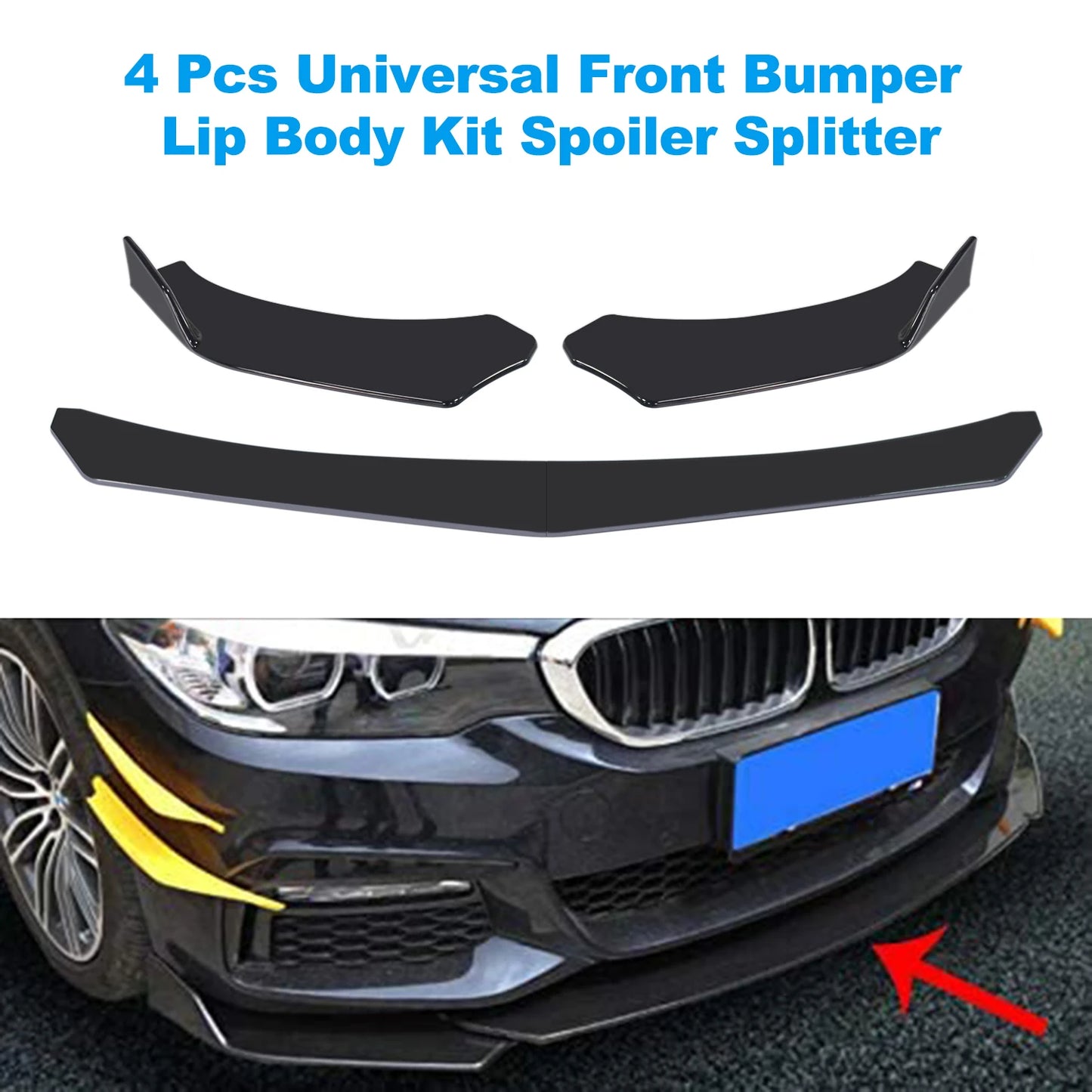 4 Peças Lip Frontal Universal BMW MERCEDES FORD PEUGEOT HONDA MAZDA

4 Pieces Car Front Bumper Lip Body Kit Spoiler Splitter ABS Bumper Canard Lip Splitter  Universal For Tesla Model 3 Sedan