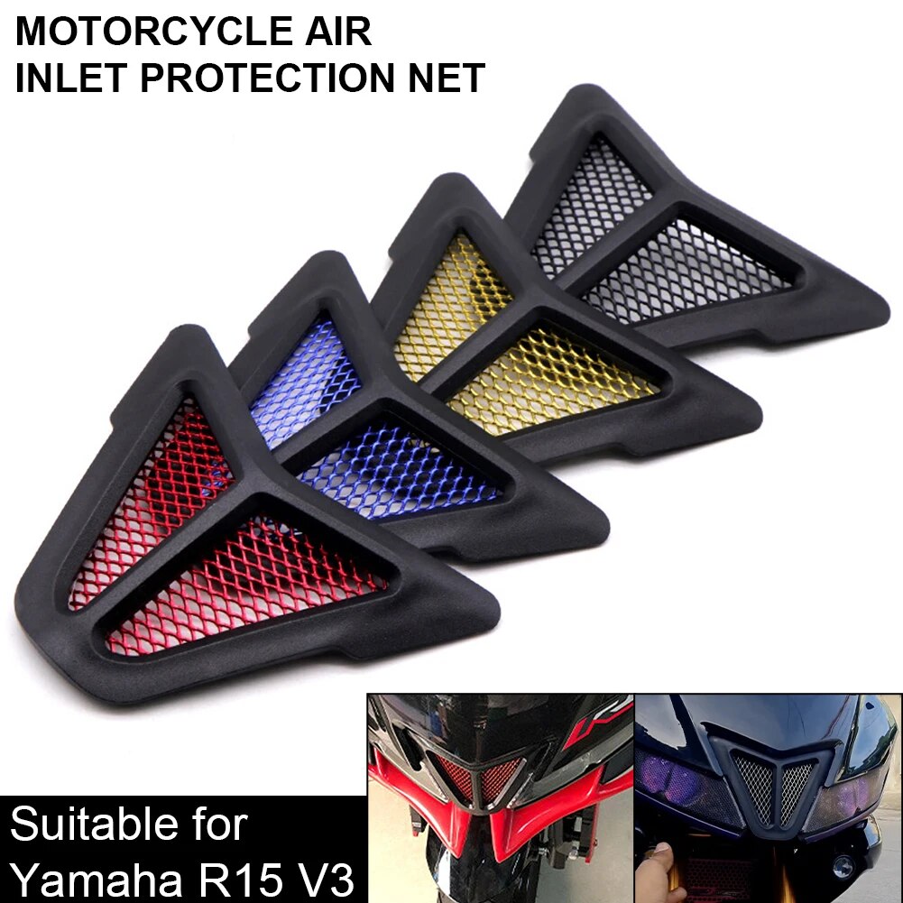 Motorcycle Headlight Air Inlet Cover Aluminum Alloy Mesh Cover Guard Air Inlet Protector for 2018-2020 Yamaha R15 V3 Accessories