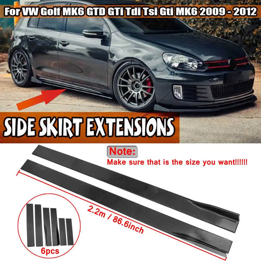 Extensões Laterais Universais vw bmw ford skoda mercedes citroen renault 2metros e 20cm

86.6'' 2.2m Black/Carbon Car Side Skirt Extension Lip Splitter Lip For VW Golf MK5 MK6 GTI MK7 CC For Passat