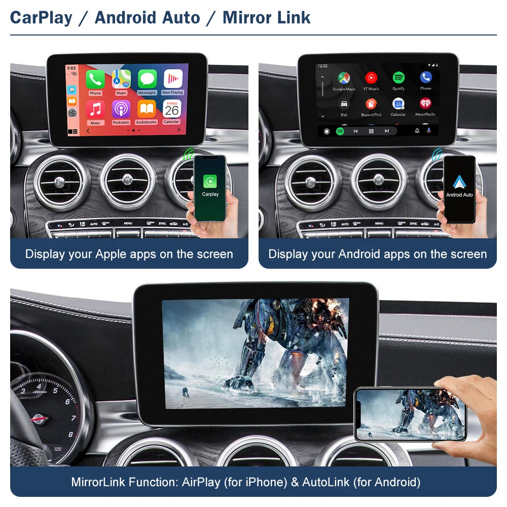 Boîtier activateur Carplay et Android Auto Mercedes Benz Classe C W205 GLC 2015-2018

 Décodeur CarPlay sans fil Android Auto pour Mercedes Benz classe C W205 GLC 2015-2018, avec lien miroir AirPlay Car Play