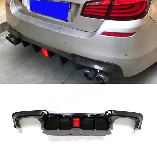 ABS Carbon Look Material Rear Bumper Lip Diffuser For BMW 5 Series F10 M5 2011-2016 Gloss Black Car Accessorise Styling