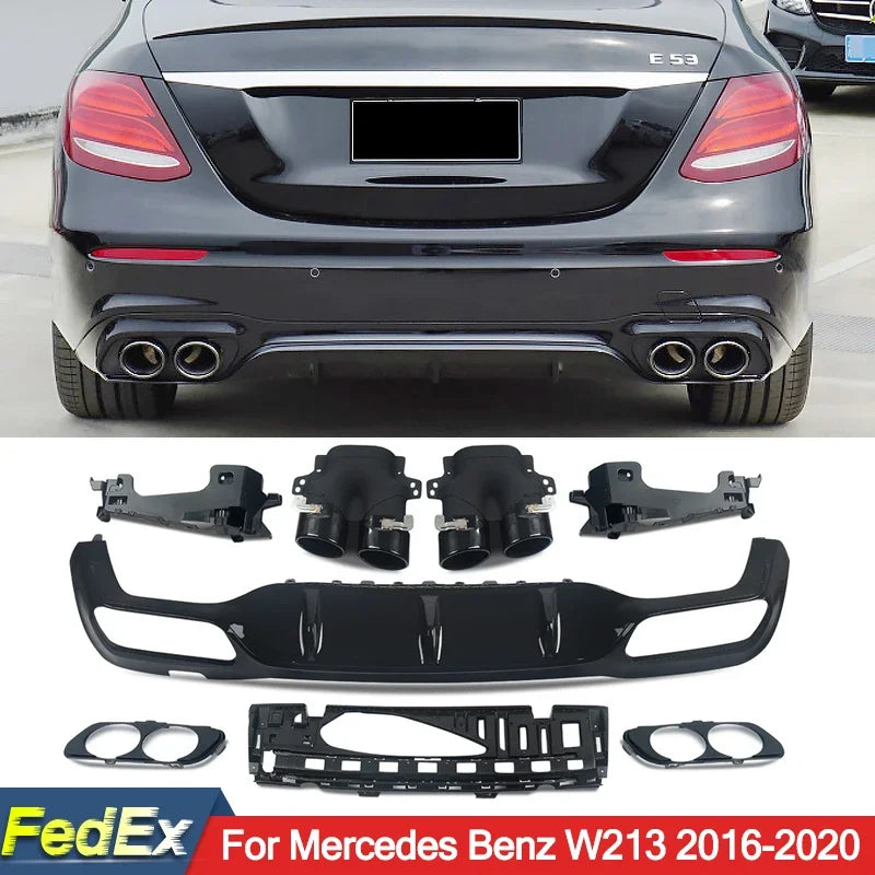 Kit Complet Embouts Diffuseurs C63 Mercedes W213 AMG Pare-chocs
 
Diffuseur arrière avec embout d'échappement pour pare-chocs de style Mercedes-Benz W213 AMG E53 2016-20