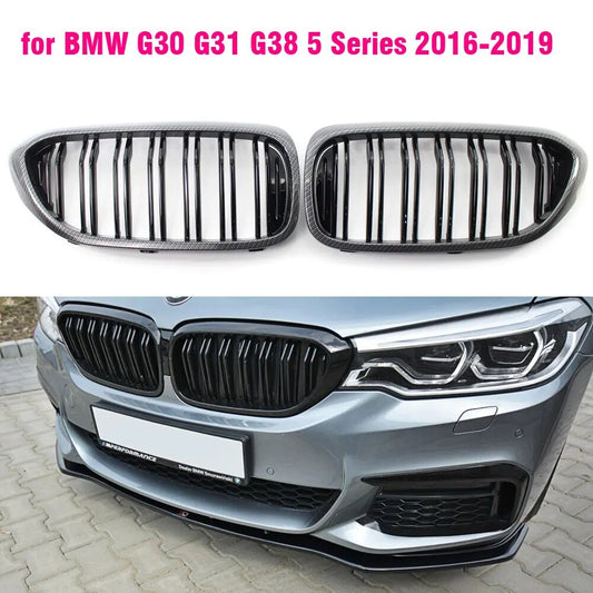 Double Gril

 Grille de calandre de pare-chocs avant pour BMW G30 G31 série 5 525I 530I 540I 550I M5 avec ligne noire de performance M, noir mat