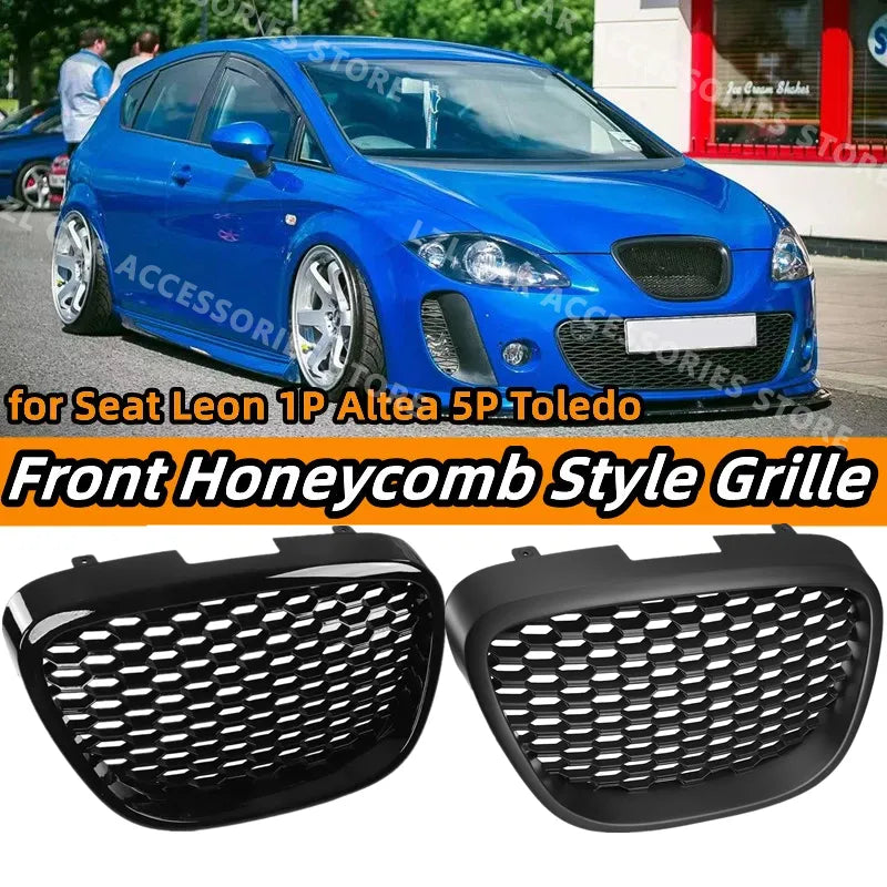 Grelha Favo Mel sem Simbolo
 Seat Leon 1P MK2 / Altea 5P / Toledo MK3 Matte Black ou Preto Brilhante