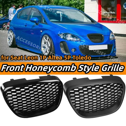 Grelha Favo Mel sem Simbolo
 Seat Leon 1P MK2 / Altea 5P / Toledo MK3 Matte Black ou Preto Brilhante