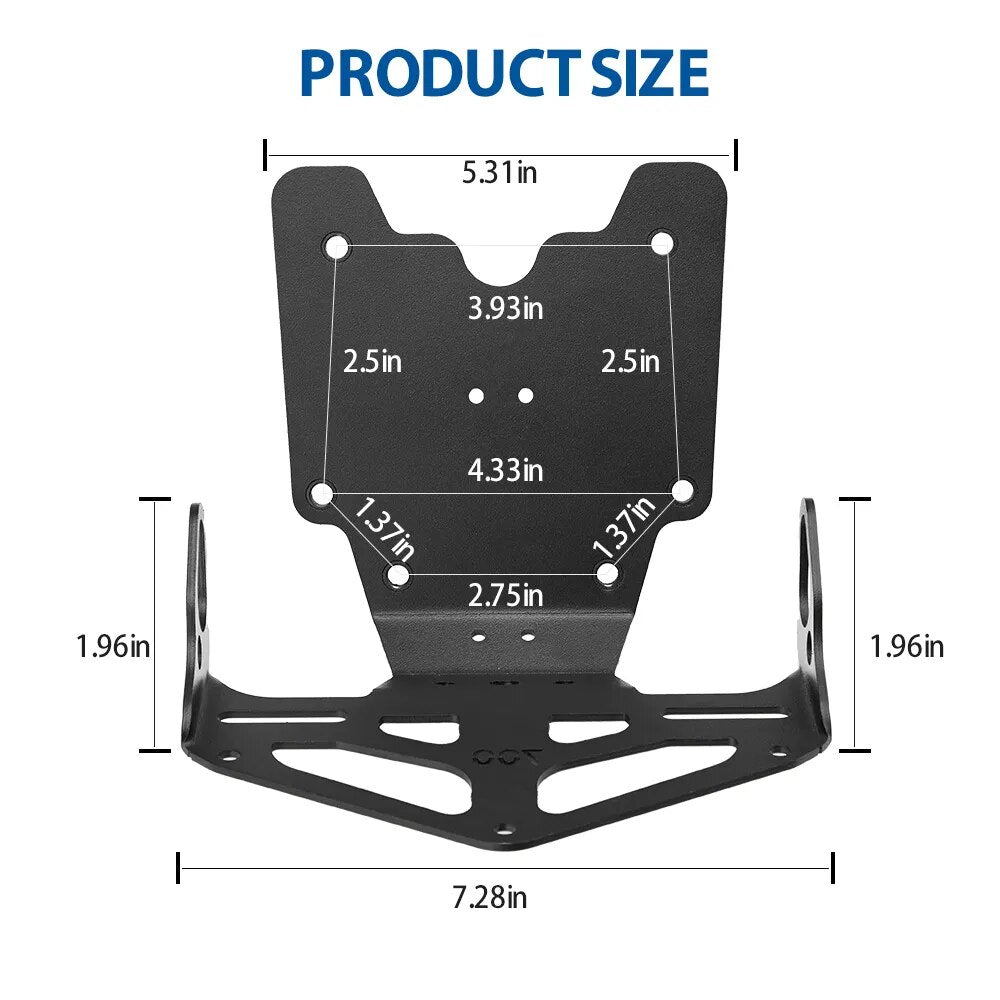 Motorcycle Rear Bracket License Plate Holder Bracket Tail Fender Eliminator CNC Aluminum For Yamaha Tenere 700 2019 2020 2021