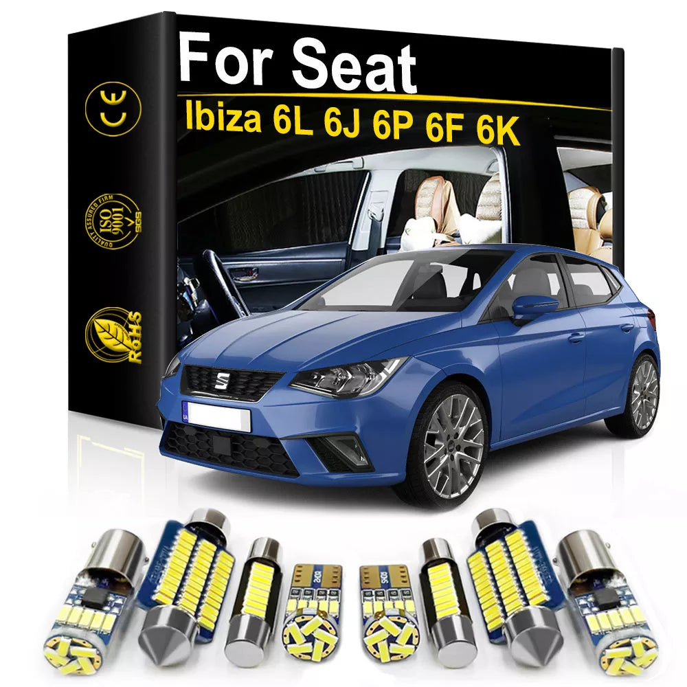 Kit Luzes Interior  Seat Ibiza 6L 6J 6F 6K MK2 MK3 MK4 MK5 

Interior LED Light For Seat Ibiza 6L 6J 6P 6F 6K MK2 MK3 MK4 MK5 2002 2009 2011 2015 2016 2017 2018 2021 Accessories Canbus