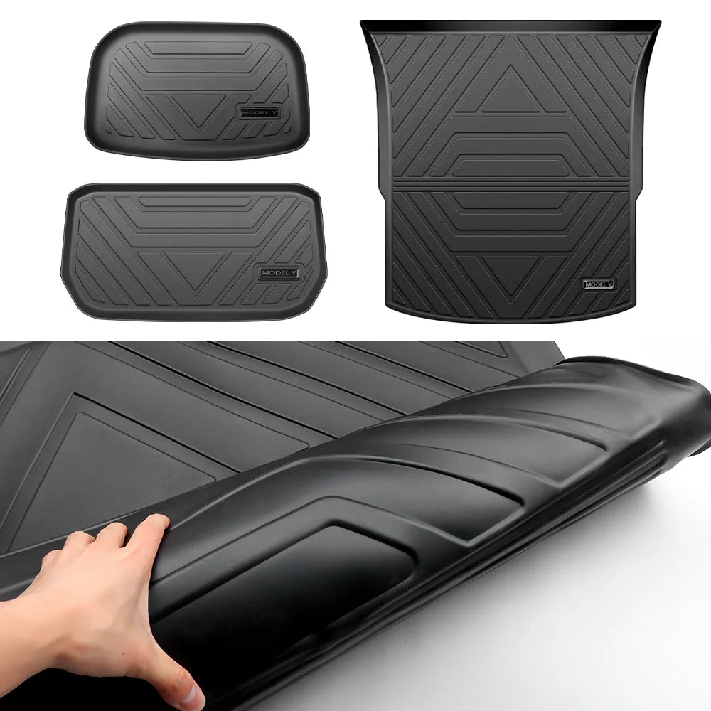 Tapis de valise Tesla

 Tapis de coffre avant et arrière de voiture améliorés, tampons de rangement, plateau de chargement pour Tesla Model Y, accessoires, coussin de Protection anti-poussière et étanche