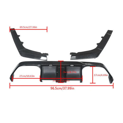 Difusor M Performance BMW M4 M3 F80 F82 COM STOP F1

For Bmw F80 M3 F82 M4 2015-2020 Car Rear Bumper Lip Diffuser Carbon Fiber Style with Pilot Lights Glossy Black