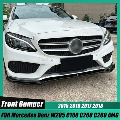 Lip Frontal Mercedes W205 Apenas Para -Choques AMG

3Pcs Front Splitter Bumpers Spoiler Lip Gloss Black  Body Kit Tuning For Mercedes Benz C Class W205 C180 C200 C260 AMG 2015-2018