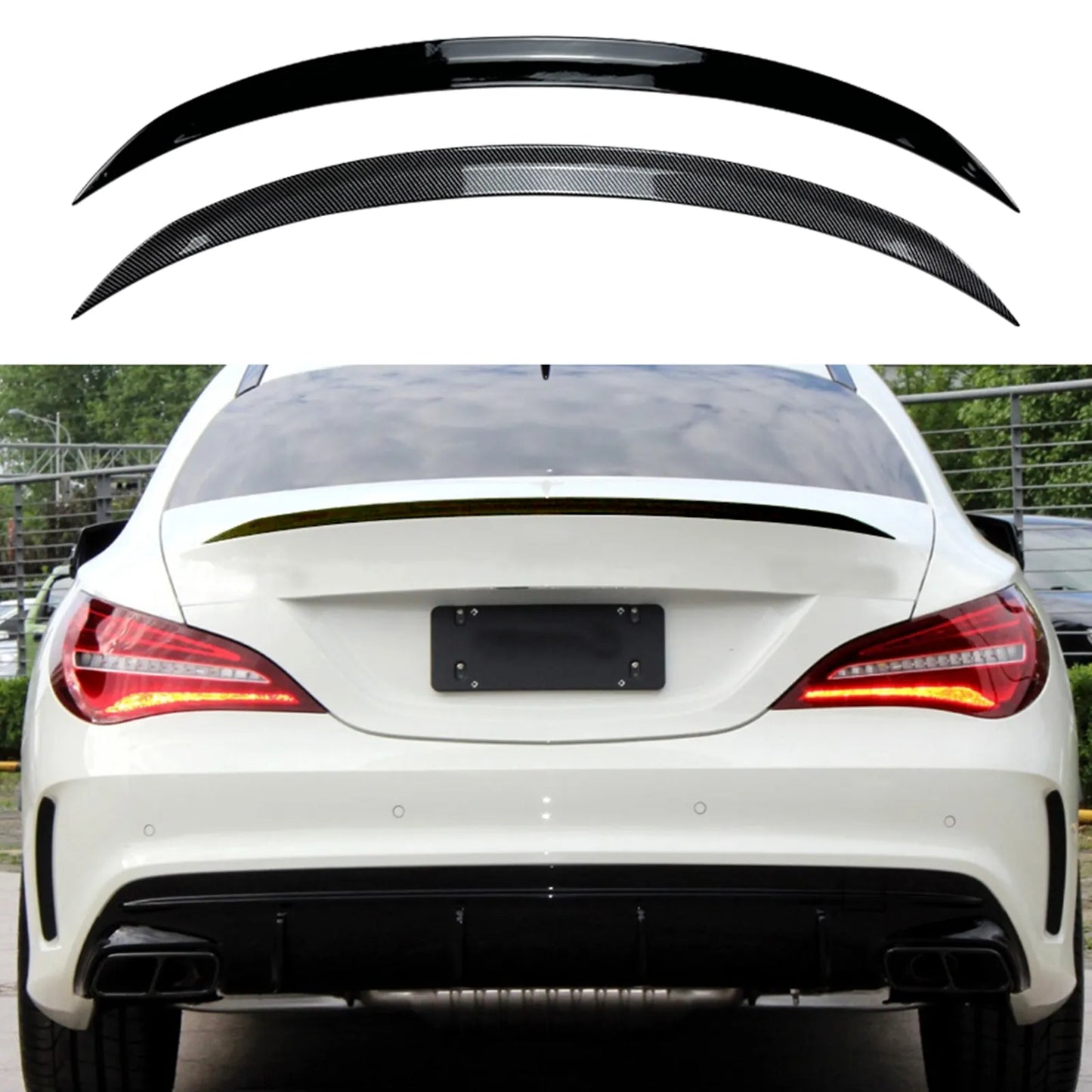 Aleiron Mercedes Cla W117

Car Rear Trunk Spoiler Wing Tailget Lid Flap Lip Trim For Mercedes Benz CLA Class C117 CLA200 CLA260 CLA45 AMG 2013-2019