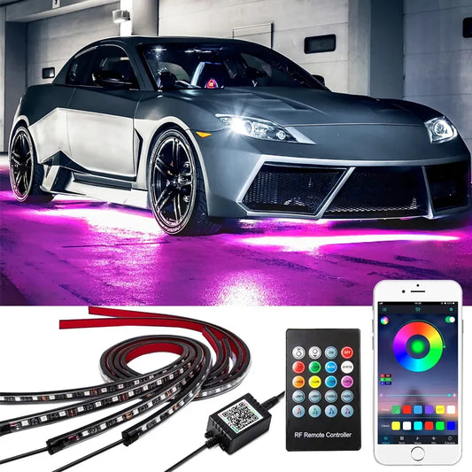 Kit d'éclairage extérieur universel Bmw siège Vw Mercedes Toyota Nissan Sabb Honda

 Bande lumineuse LED Flexible pour voiture, sous-corps, télécommande/application, contrôle RGB, couleur de rêve, lampe d'ambiance décorative automatique