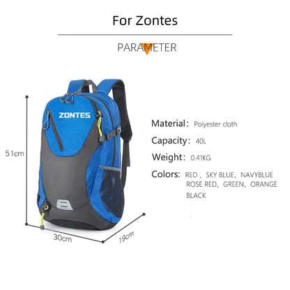 Mochila Zontes G1 125 ZT125 G1 ZT125U ZT 125 U ZT 310X ZT310R 40L 
For Zontes G1 125 ZT125 G1 ZT125U ZT 125 U ZT 310X ZT310R 40L Large Capacity Waterproof Backpack Men/Women Ideal Hiking Cycling