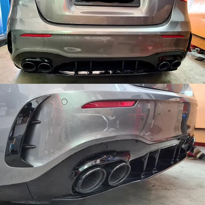 Kit Completo A45 Difusor Ponteiras Mercedes W177 Para-Choques AMG

Car Rear Bumper Lip Diffuser For Mercedes Benz W177 AMG Line 2019-2020 A Class A45 A180 A200 A220 A250 with Muffler Exhaust Tip