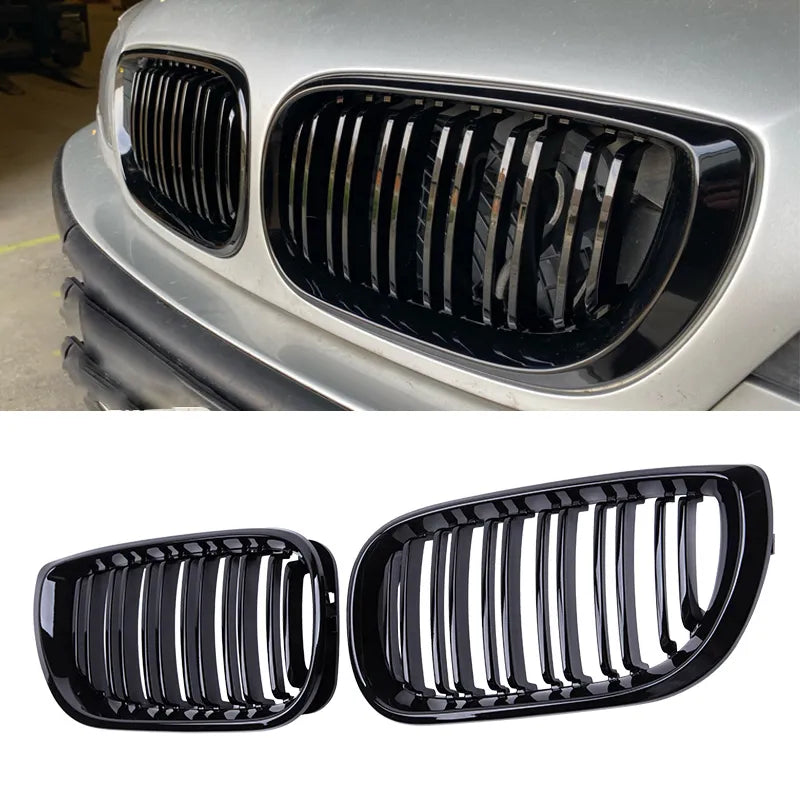 Grelhas Duplas BMW E46 4 PORTAS 2002 A 2005

Car Front Kidney Grill Gloss Black Double Slat Hood Grille Racing Grills for BMW 3 Series E46 4 Door 2002-2005 Car Replacement