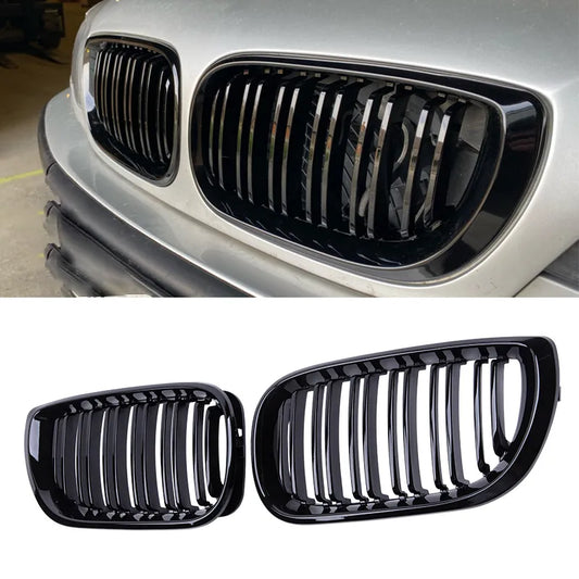 Double Calandre BMW E46 4 PORTES 2002 À 2005

 Calandre de rein avant de voiture noir brillant, grille de capot à Double lamelles, grilles de course pour BMW série 3 E46 4 portes 2002 – 2005, remplacement de voiture