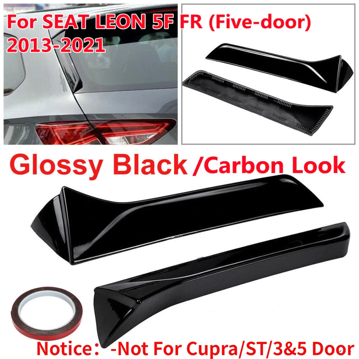 Splits vidro mala  Seat Leon 5F FR Mk3 MK3.5 

Car Window Trim Lip Spoiler For Seat Leon 5F FR Mk3 MK3.5 5Door Rear Roof Wing Side Edge Tail Flap Rear Trunk Window Spoiler Lip