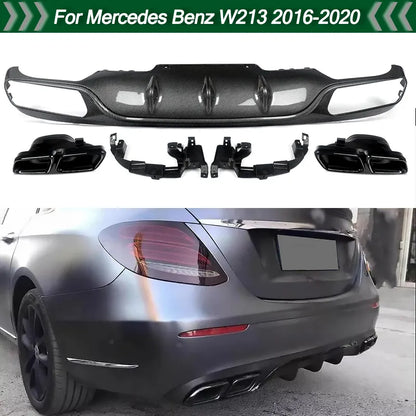 Kit Complet C63 Mercedes W213 CARBONE (AQUAPRINT)

 Diffuseur arrière de Style carbone AMG avec tuyau d'échappement, pour Mercedes W213 E200 E300 2016 – 2020