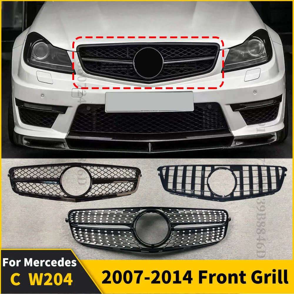 Grelhas Várias Opções Mercedes W204

Front Inlet Grille Bumper Grill For Mercedes W204 C204 S204 C43 Benz C 2007-2014 AMG GT R Diamond Style Grid Tuning Accessories