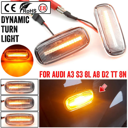 Piscas Dinamicos

2PCS LED Dynamic Side Marker Turn Signal Lights Indicator Lamps For Audi A3 S3 8L 00-03 A8 D2 99-02 TT 8N 00-06