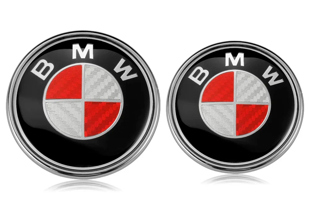 1Pcs 45/74/82mm Red White Base Car Emblem Badge Hood Front Rear Trunk 68mm Wheel Hub For BMW F30 F32 F34 F20 F10 X5 F15 X6 F16