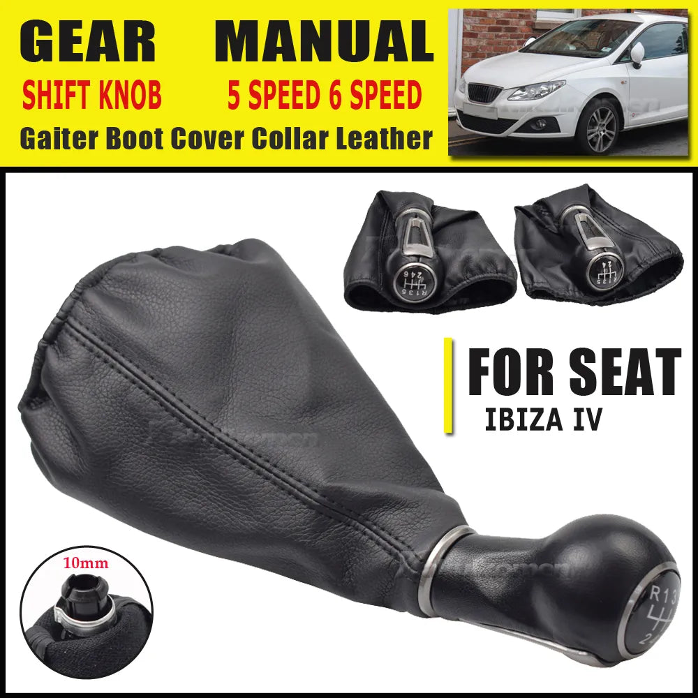 Manete e Fole SEAT IBIZA IV Manual 5 Velocidades 6 Velocidades

Gear Shift Knob For SEAT IBIZA IV Manual 5 Speed 6 Speed Car Stick Gear Knob Shift HandBall With Black Leather Gaiter Boot Cover