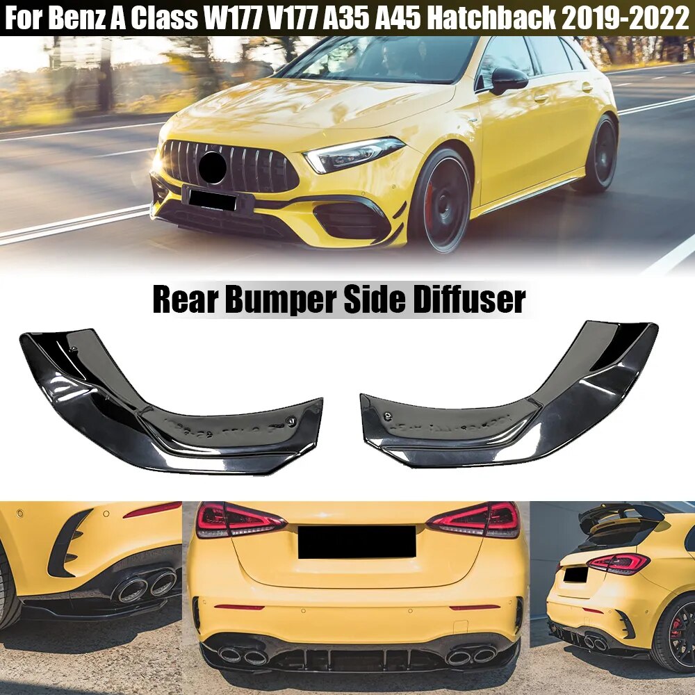 Cantos para-choques Splitter Side Spoiler Diffuser For Mercedes Benz A Class W177 V177 A35 A45 AMG Hatchback 2019 2020 2021 2022