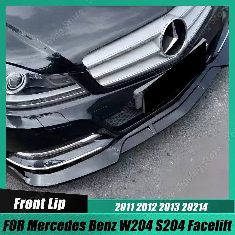 Lip Frontal  Mercedes w204

3Pcs Front Bumper Splitter Diffuser For Mercedes Benz W204 S204 Facelift C200 C260 C300 2011-2014 Front Lip Spoiler Accessories