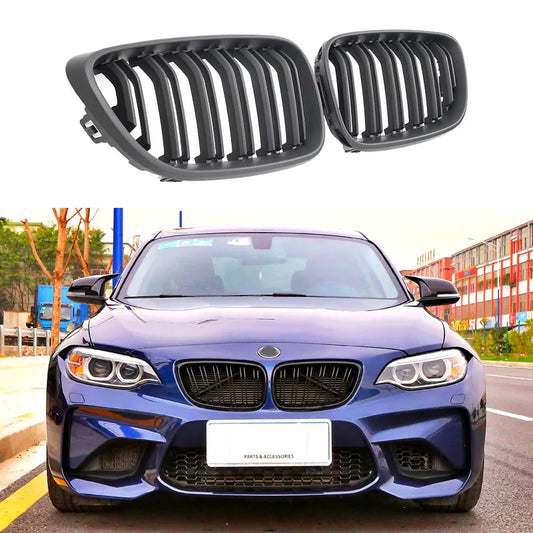 Calandres BMW Série 2 F22 F23 F87 M2
 Paire de Grilles de calandre pour pare-choc avant de voiture, couleur M/noir brillant/noir mat, pour BMW série 2 F22 F23 F87 M2, accessoire de style de voiture