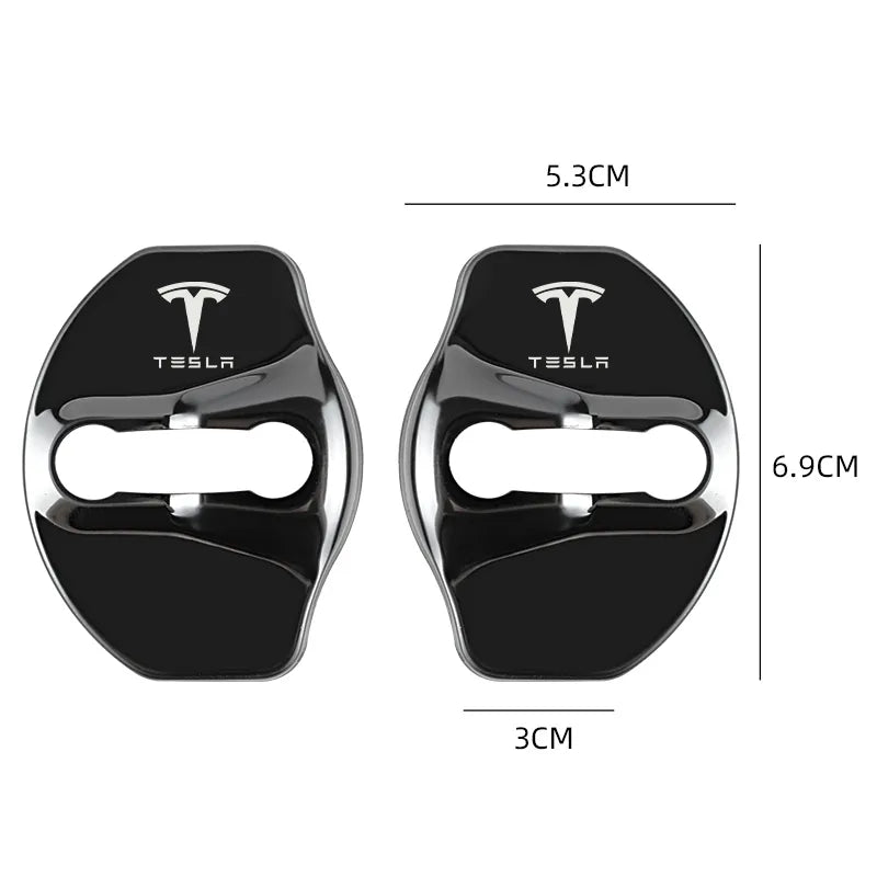 Couvercles de serrure de porte avec logo Tesla

 Autocollants de Protection pour couvercle de serrure de porte de voiture en métal, 4 pièces, pour Tesla modèle 3 modèle XY, accessoires automobiles