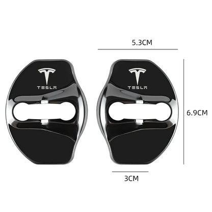 Couvercles de serrure de porte avec logo Tesla

 Autocollants de Protection pour couvercle de serrure de porte de voiture en métal, 4 pièces, pour Tesla modèle 3 modèle XY, accessoires automobiles