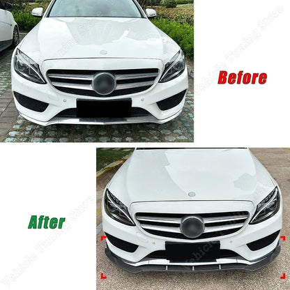 Lip Frontal Mercedes W205 Apenas Para -Choques AMG

3Pcs Front Splitter Bumpers Spoiler Lip Gloss Black  Body Kit Tuning For Mercedes Benz C Class W205 C180 C200 C260 AMG 2015-2018