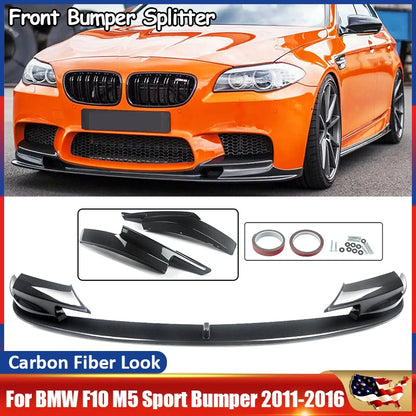 Lip Frontal  EM CARBONO AQUAPRINT BMW F10 F11 Apenas para-choques M5 

Fits 2011-2016 BMW 5 Series F10 M5 Front Bumper Spoiler Splitter Lip Carbon Look