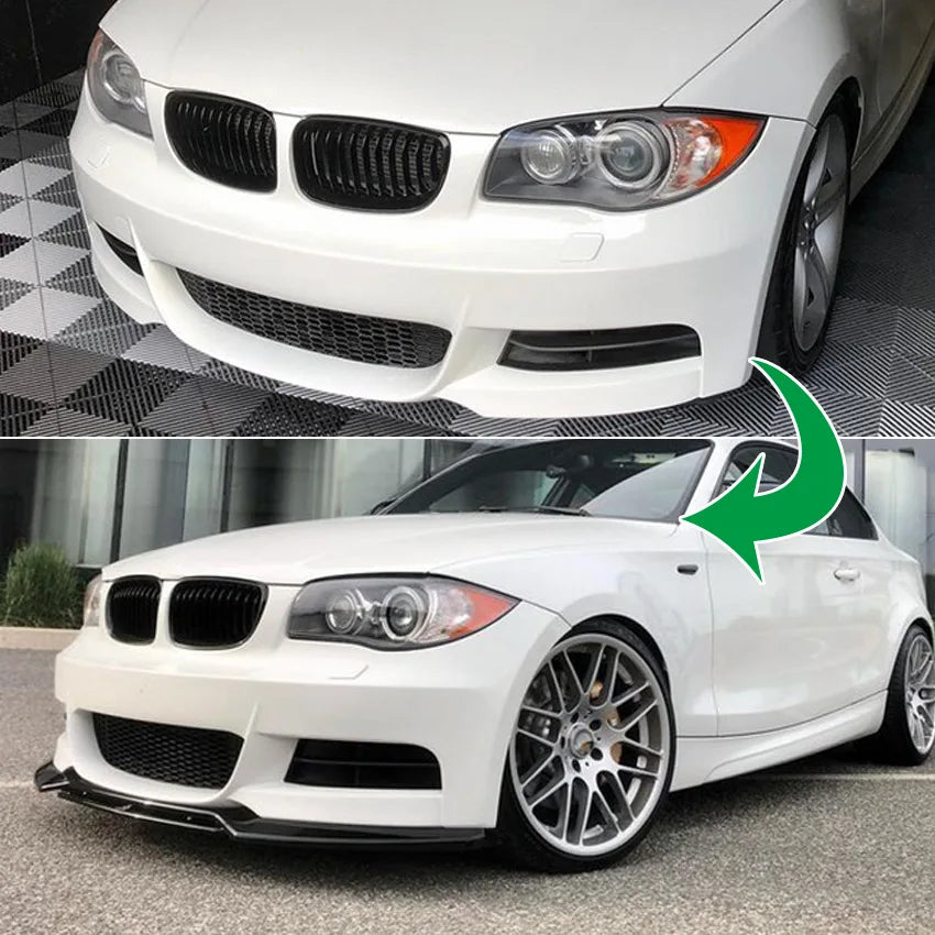 Lip Frontal  BMW 1 Series E82 E88 2008-2013 

For BMW 1 Series E82 E88 2008-2013 Car Front Bumper Lip Body Kit Spoiler Bumper Canard Lip Splitter Auto Accessories Gloss Black