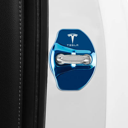 Couvercles de serrure de porte avec logo Tesla

 Autocollants de Protection pour couvercle de serrure de porte de voiture en métal, 4 pièces, pour Tesla modèle 3 modèle XY, accessoires automobiles