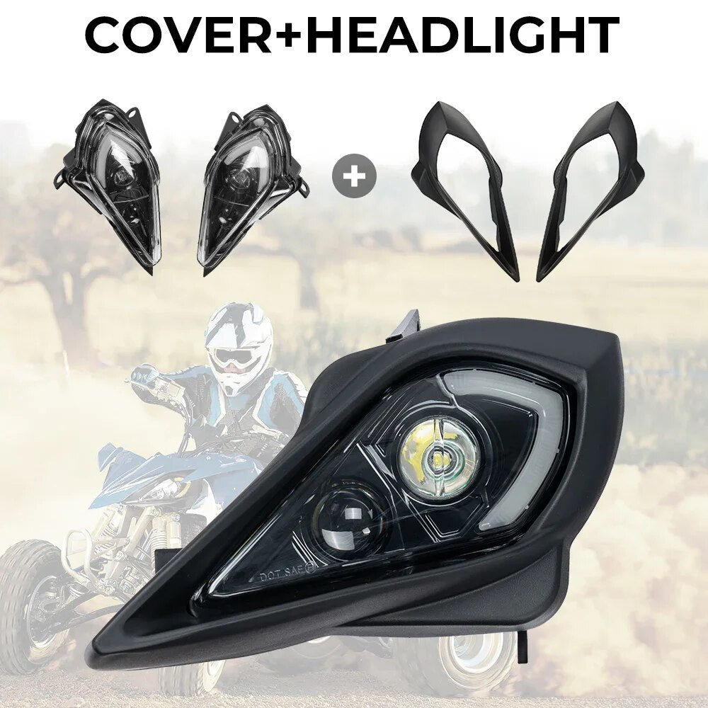 KEMIMOTO ATV Headlights for Yamaha Wolverine 450 350 Raptor 700 350 250 YFZ 450R 450X Headlight Trim Covers 5TG-84166-01-00