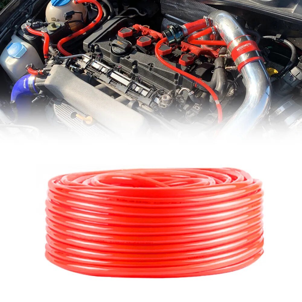 Universel 3/5/4/6/8/10/12/14mm Auto voiture vide Silicone tuyau course ligne tuyau Tube bleu rouge 1-50 mètre