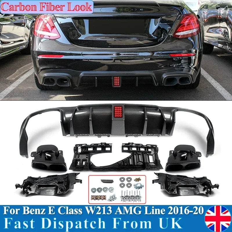 Kit Complet Diffuseur et Embouts c63 Brabus Carbon Aquaprint Mercedes W213 AMG Pare-chocs

 Lèvre de diffuseur de pare-chocs arrière, pour Mercedes Benz W213 E300 E400 E43 AMG Sport 2016 – 2020