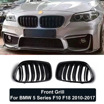 Grelhas DupLas Bmw F10 F11

Car Gloss Bright Black Middle Grid Double Line Grille Racing Grill For BMW 5 Series F10 F18 2010-2015 Replacement Part