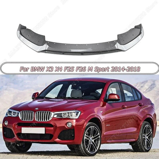 Lip Frontal

For BMW X3 X4 F25 F26 M Sport 2014-2018 Front Bumper Lip Chin Diffuser BodyKit Spoiler Deflector Tuning Accessories Gloss Black