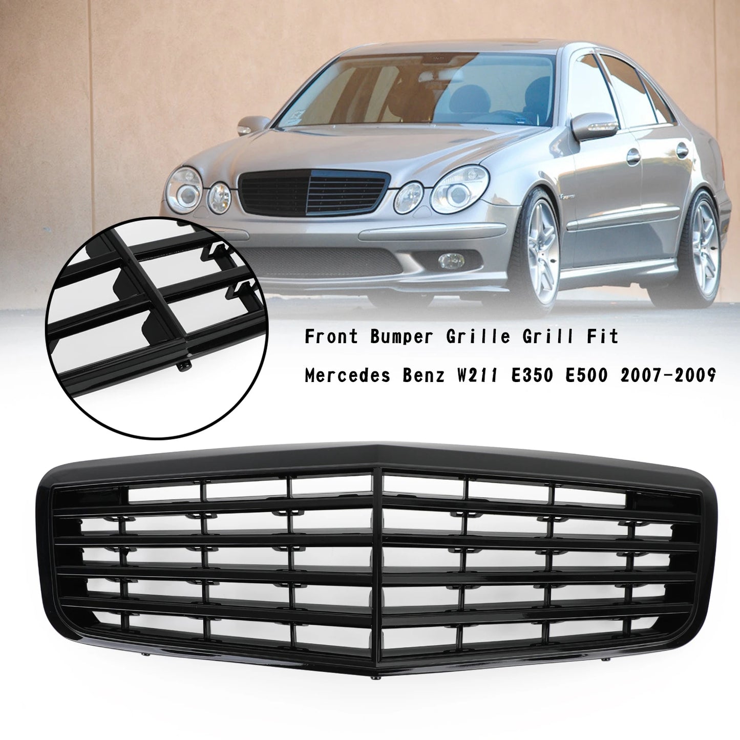 Grelha  Mercedes Benz W211 E350 500 07-09 AMG Preto Brilhante


Artudatech Front Grill Center Hood Grille Bumper Fit For Mercedes Benz W211 E350 500 07-09 AMG Gloss Black Car Accessories