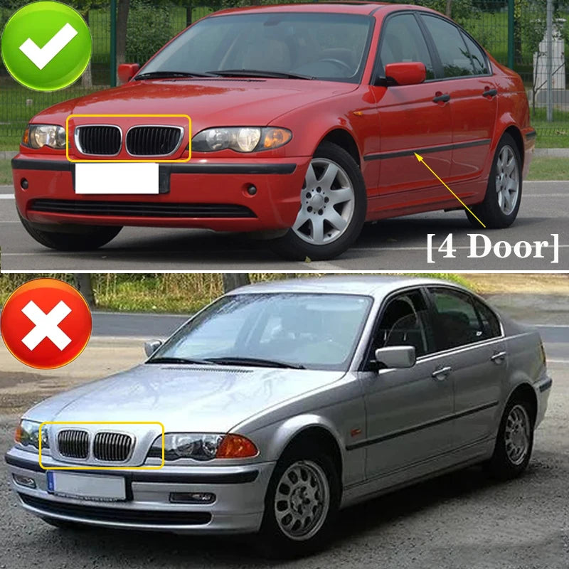 Grelhas Duplas BMW E46 4 PORTAS 2002 A 2005

Car Front Kidney Grill Gloss Black Double Slat Hood Grille Racing Grills for BMW 3 Series E46 4 Door 2002-2005 Car Replacement