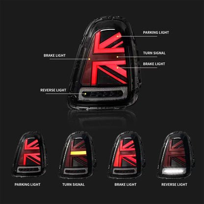 Faróis Traseiros Mini Cooper

Union Jack Led Tail lights Assembly For BMW Mini Cooper R56 R57 R58 R59 2007-2013 Rear Lamp DRL Fog Taillights Plug and Play