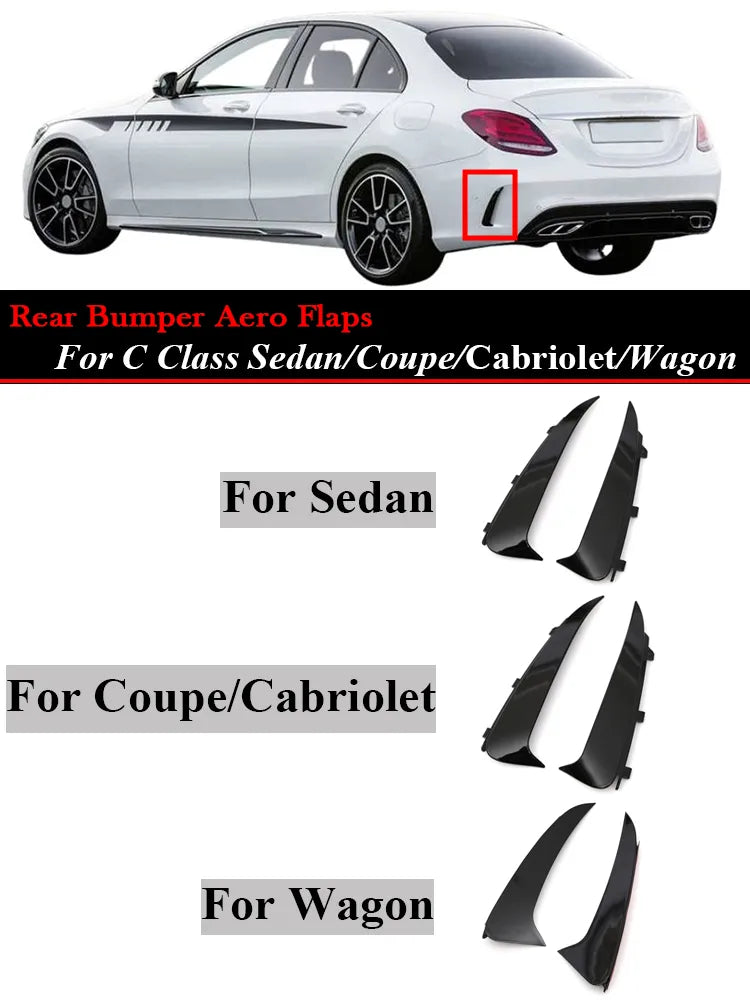 Splits Para-Choques Traseiro AMG Mercedes Benz C Classe W205 Sedan Carrinha Coupe

For Mercedes Benz C Class W205  Rear AMG Canard Flaps  Coupe Sedan Wagon Model Cabriolet Gloss Black Carbon Fiber