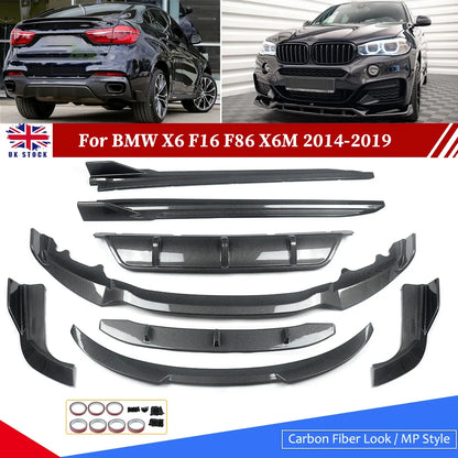 KIT DESPORTIVO CARBONO AQUAPRINT BMW  2014-19 BMW X6 F16

Body Aero Kit For 2014-19 BMW X6 F16 Front Lip Rear Diffuser Spoiler Carbon Look